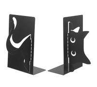 OHPHCALL 1 Pair Cat Decor Book Ends Decorative Bookend 7.58x6.92x4.91in Iron Cute Style Non-skid Texture Keep Books Organized for Classroom
