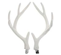 OHPHCALL 1 Pair Realistic Beige Plastic Reindeer Antlers for Crafts and Christmas Ornaments, Lightweight and Portable Holiday Decorations Suitable for Home Decor and Photoshoot Props