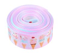 OHPHCALL 1 Roll Candy Ice Cream Printed Grosgrain Ribbon DIY Ribbon Roll in Fresh Colors Polyester Material Can Be Cut to Length Not Easy to Crease for Wrapping and Decorating The Wreath