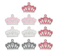 OHPHCALL 10 Pcs Crown Shape Stickers Self-Adhesive Rhinestone Decals for Backpacks Curtains, Pretty Embroidery Decorations and Decorating Things Random Color