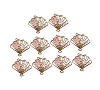 OHPHCALL 10 Pcs Hollow Cherry Blossom Fan Charms Delicate Jewelry Pendants for DIY Bracelets Accessories Lightweight DIY Decor for Keychains Home