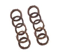 OHPHCALL 10 Pcs Natural Rattan Rings DIY Wreath Craft Unfinished Vine Garland for Indoor Home Party Decoration Rustic American Country Style for Christmas Wedding Valentine's Day