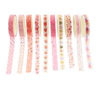 OHPHCALL 10 Rolls Valentine's Day Washi Paper Tapes DIY Tape for Students Easy to Store Portable Suitable for Blackboards Postcards