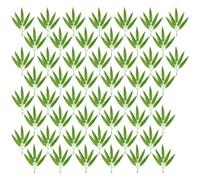 OHPHCALL 100 Pcs Decorative Bamboo Leaves Artificial Plant Simulation Fake Green Leaves Made of Premium Plastic Material for Creative Decoration and Long Term Use in Banquet Or Office