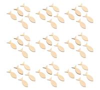 OHPHCALL 100 Pcs Wooden Fish Shapes 4Cm Unfinished Wood Craft Pieces for DIY Graffiti and Seaside Decoration