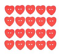 OHPHCALL 100pcs Resin Buttons Heart Shape Buttons Decorative Chic Fashion Not Easy to Decay for Knitting and Costume Sewing