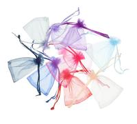 OHPHCALL 100pcs Small Mesh Jewelry Pouches Drawstring Bags Lightweight Organza Gift Bags for Watches Necklaces on Different Occasions Random Color