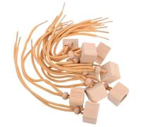 OHPHCALL 10pcs Beech Wood Square Perfume Bottle Caps with Hanging String for Car Ornament Bottles, Essential Oil Diffuser Lids, Easy to Open and Close, Maintains Freshness