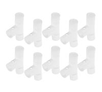 OHPHCALL 10pcs Foldable Bath Frame Accessory Three-Way Fitting for Folding Bathtub Connector, White Plastic, Heavy Duty Support, Portable and Collapsible Bath Enclosures