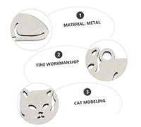 OHPHCALL 10Pcs Handmade Stainless Steel Cat Pendants Unique Creative Ornaments DIY Decoration Cat Lovers