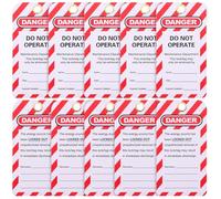 OHPHCALL 10pcs Lockout Tags Do Not Operate Warning Labels PVC Material Industrial Safety Hanging Tags Work Efficiency Compliant with Hazardous Warning Requirements for Factory Equipment