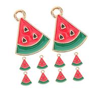 OHPHCALL 10pcs Mini Colorful Alloy Watermelon Earrings and Bag Charms Unique Fruit Dangle Pendants for DIY Bracelets Clothing Shoes Versatile Party and Daily Wear Accessories