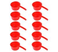 OHPHCALL 10pcs Red Plastic Water Ladles Large Capacity Long Handle Scoops for Cooking Water in The Kitchen and Restaurant Kitchens Sturdy Household Watering Spoons