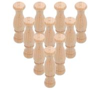 OHPHCALL 10pcs Solid Wood Miniature Roman Pillars Wood Spindles Decorative Use Khaki Classical Elegance Columns for Courtyards and Parks