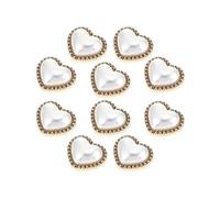 OHPHCALL 10pcs Sweater Snaps Cardigan Decorative Buttons Heart Shape Alloy Pearl Material Tough Decorative Features for DIY Crafts Project