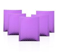 OHPHCALL 10pcs Thickened Purple Metallic Foil Bubble Envelopes Self-Seal Shipping Bags Tamper-evident Padded Mailing Pack for Jewelry Cosmetics Accessories