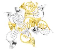 OHPHCALL 12pcs Miniature French Horn Musical Pendant Christmas Tree Hanging Decor Plastic Finely Crafted Detailed Workmanship Festive Party Decor