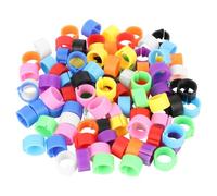 OHPHCALL 150pcs 8mm Plastic Pigeon Identification Rings, Easy to Carry and Store Leg Bands for Birds and Small Chickens, Suitable for Poultry Identification and Record Keeping Random Color