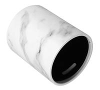 OHPHCALL 15l Trash Bin Garbage Bin Marble Pattern White Pp Material Large Opening Design Easy to Clean Modern Stylish Decorative Trash Can for Study and Other Places