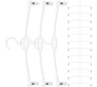 OHPHCALL 15pcs Plastic Underwear Hangers with Non-slip Clips for Bra and Panties, Sturdy Laundry Drying Rack, White Colour, Practical Home and Shop Use