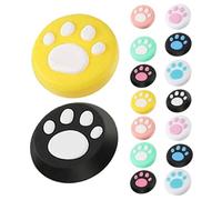 OHPHCALL 16pcs Cat Paw Joystick Caps Thumb Grips Non-slip Analog Stick Covers Compatible with Nintendo Switch Controllers, Multi-color Silicone Protective Covers for Gaming Accessories
