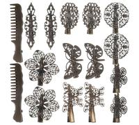 OHPHCALL 16pcs Retro Metal Duckbill Hair Clips Brown Bronze Barrettes for Women, Elegant Romantic Style Suitable for Date and Outdoor Hair Decoration