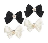 OHPHCALL 2 Pairs Bowknot Shoe Clips Buckles for Handbags and Scarves, Elegant Cloth and Metal Shoe Decorations for Birthday and Prom, Multi-purpose Use with Assorted Colours