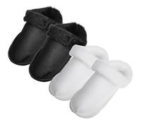 OHPHCALL 2 Pairs Fuzzy Slipper Shoe Liners Warm Boot Inserts Furry Design Eva Plush Material Built-in Holes Soft Comfortable Winter Slippers and Boots Accessories