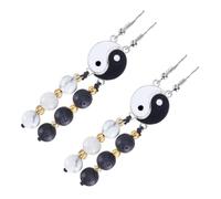 OHPHCALL 2 Pairs Tai Chi Earrings Bagua Dangle Ear Accessories for Women Stylish Design Lightweight for Any Outfit Enhance Your Fashion and Charisma
