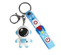 OHPHCALL 2 Pcs Blue Cartoon Spaceman Keychains Set, Unique Bag Pendants for Car and Backpack Accessories, Lovely Spaceman Key Rings for Women and Men