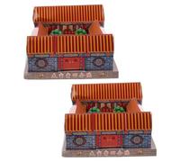 OHPHCALL 2 Pcs Ghost Paper House for Ancestor Worship with Exceptional Craftsmanship and Fine Details, Paper Model for Qingming Festival Funeral and Ritual Supplies