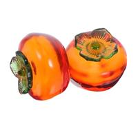OHPHCALL 2 Pcs Heavy Crystal Persimmon Paperweight Figurine for Calligraphy Practice and Pattern Cutting Realistic Design Decorative Desk Weight for Writing and Crafting