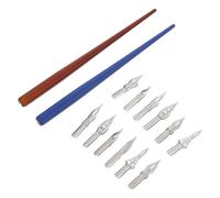 OHPHCALL 2 Sets Calligraphy Dip Pen Set with Wooden Nib Holder and Replaceable Stainless Steel Oblique Nibs for Writing and Ink Art, Minimizing Hand Fatigue and Reduced Maintenance,
