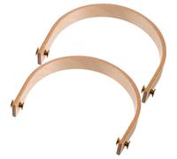 OHPHCALL 2 Sets of Lightweight Wooden Teapot Handles Replacement Kettle Grips with Copper Alloy U-Shaped Design for Household and Compact Tea Pots