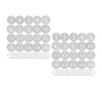 OHPHCALL 2 Sets Stainless Steel Numbered Key Tags Round Portable Key Labels Not Easily Deformed and Shattered for Office and Sauna Use