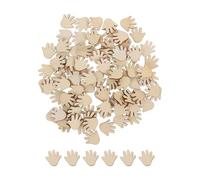 OHPHCALL 200pcs Wooden Hand Cutouts for DIY Crafting and Photography Props, Unpainted Palm-Shaped Wood Pieces with Splinter-Free Surface and Ergonomic Design, Beige Wood Material for Home