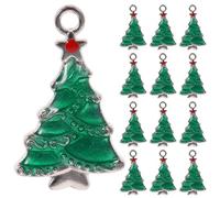 OHPHCALL 20pcs Alloy Christmas Tree Pendants for Jewelry Making, Green Christmas Charms with Unique Shape Design, DIY and Cellphone Decorative Accessories