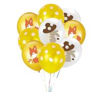 OHPHCALL 20pcs Animal Print Latex Balloons Set for Party Decoration with Fox, Squirrel and Rabbit Designs, Reusable Polka Dot Balloons for Theme Party and Photoshoot