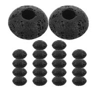 OHPHCALL 20pcs Black Volcanic Rock Loose Beads Natural Stone Round Large Hole Aromatherapy Diffuser Stones Easy to String Versatile Use for DIY Jewelry Making and Travel