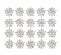 OHPHCALL 20pcs White Alloy Crystal Shape Pendant Decor for DIY Jewelry and Home Use, Small and Compact Wear-resistant Metal Charms for Christmas Theme Winter Party Decorations