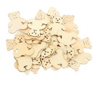 OHPHCALL 24pcs Unfinished Wood Cutouts Bear Shape DIY Bear Wood Slices for Khaki Lightweight Easy for Graffiti and Coloring for Graffiti