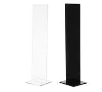 OHPHCALL 2pcs Acrylic Office Memo Pad Holder, Work Memo Display Stand for Reminders and to-do Lists, Sturdy Black Desktop Task List Stand for Meetings and Efficient Organisation