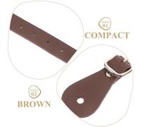 OHPHCALL 2pcs Adjustable Dark Brown Genuine Leather Cowboy Boot Heel Strap Western Equestrian Leather Straps for Men Women Horse Riding Accessories