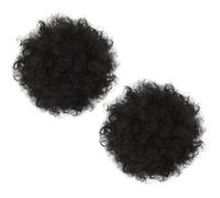 OHPHCALL 2pcs Afro Bun Hairpieces Clip in Curly Hair Extensions Made of Lightweight High Temperature Silk for Natural Looking Updo Hairstyles for Party and Photo Props