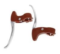 OHPHCALL 2Pcs Bike Brake Lever Set Universal Bicycle Brake Handles for S Bikes and Unicycles Brown Grips Compatible with Road and Mountain