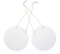 OHPHCALL 2pcs Blank Wood Plaques Heat Transfer Wood Plaques with Rope Circular Shape White Farmhouse Rustic Stylish Easy Hanging Sublimation for Back Door DIY Crafts