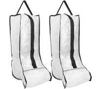 OHPHCALL 2pcs Boots Storage Bags Travel Shoe Storage Pouches Foldable Portable PVC Material Women Home Supply Carry Handle
