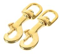 OHPHCALL 2pcs Brass DIY Lanyard Clips Swivel Trigger Snap Hooks Metal Circle, Innovative Shiny Stylish Design, Holds A Tight Grip and Safe for Creating Unique Eye-catching Crafts