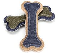 OHPHCALL 2pcs Canvas Bone Dog Chew in Bone Shape for Small to Medium Breed Dogs Squeaks When Biting Effective for Redirecting Bad Biting Behaviour for Pet Random Color