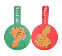OHPHCALL 2pcs Double Sided Classroom Voting Paddles Handle, Moistureproof Plastic Thumbs up Thumbs Down Answer Boards for Teachers and Students Participation Events
